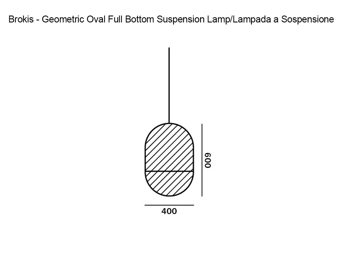Brokis Geometric Oval Full Bottom Suspension Lamp
