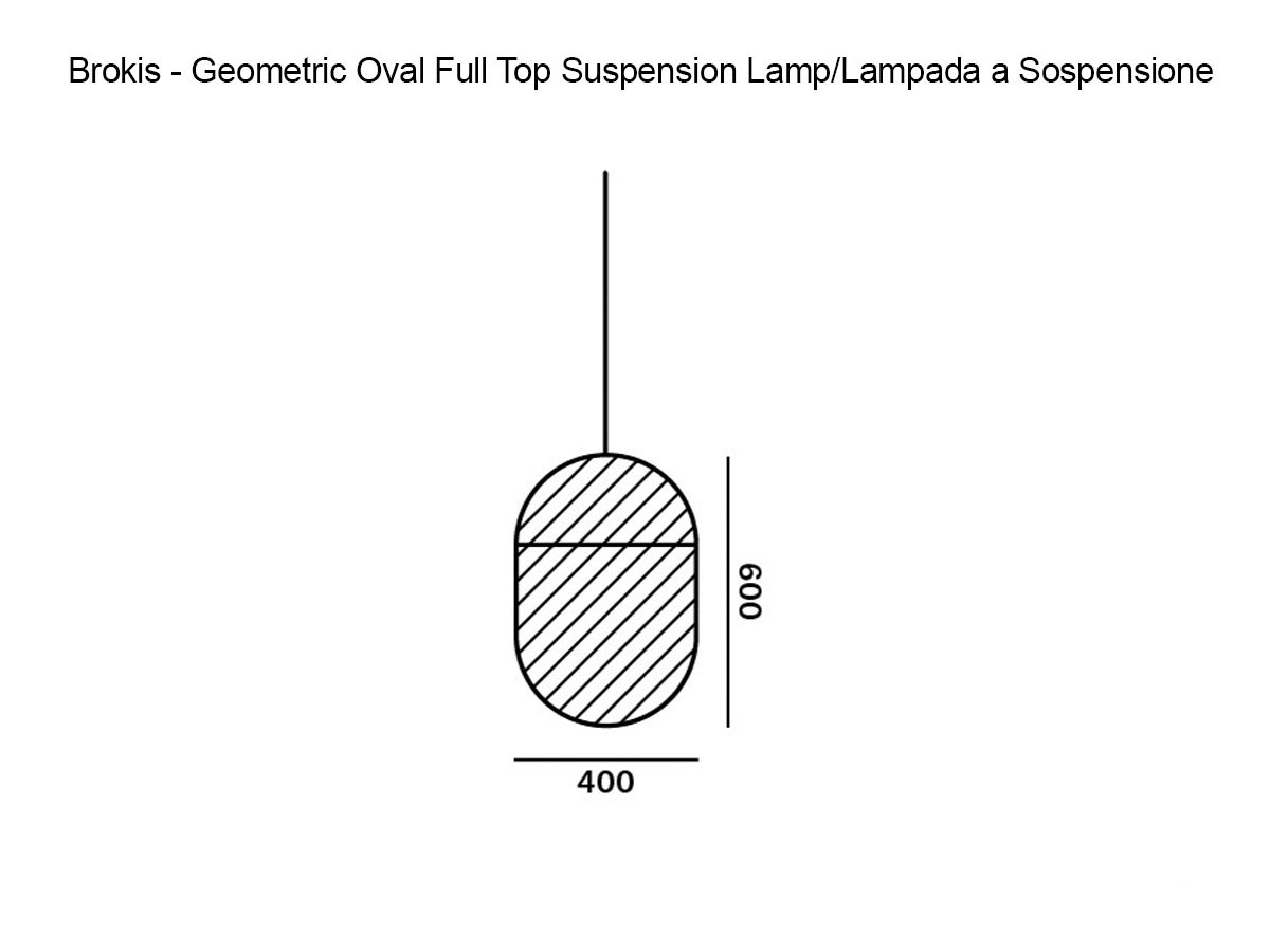 Brokis Geometric Oval Full Top Suspension Lamp