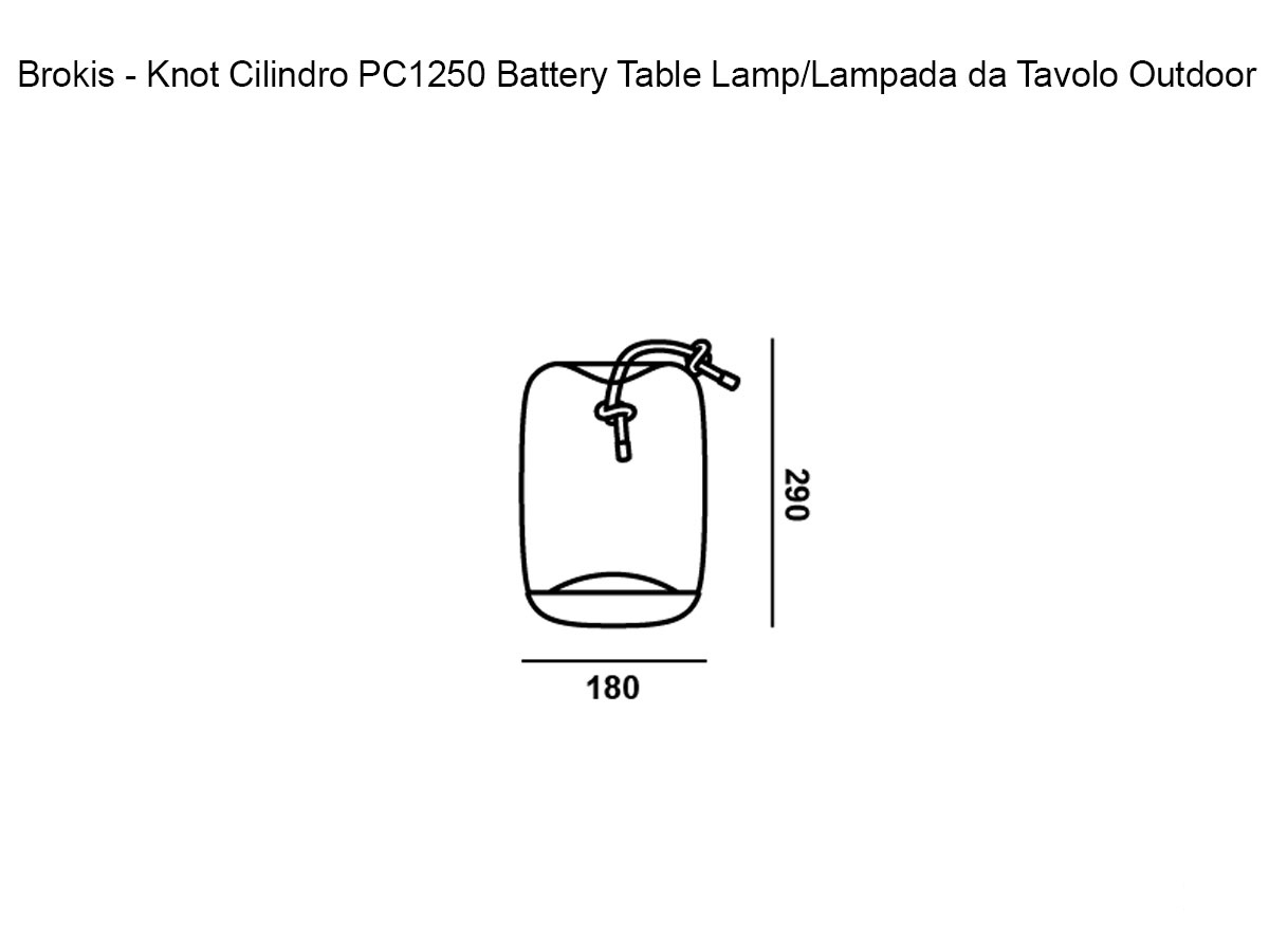Brokis Knot Cilindro Pc1250 Battery Table Lamp Outdoor Small