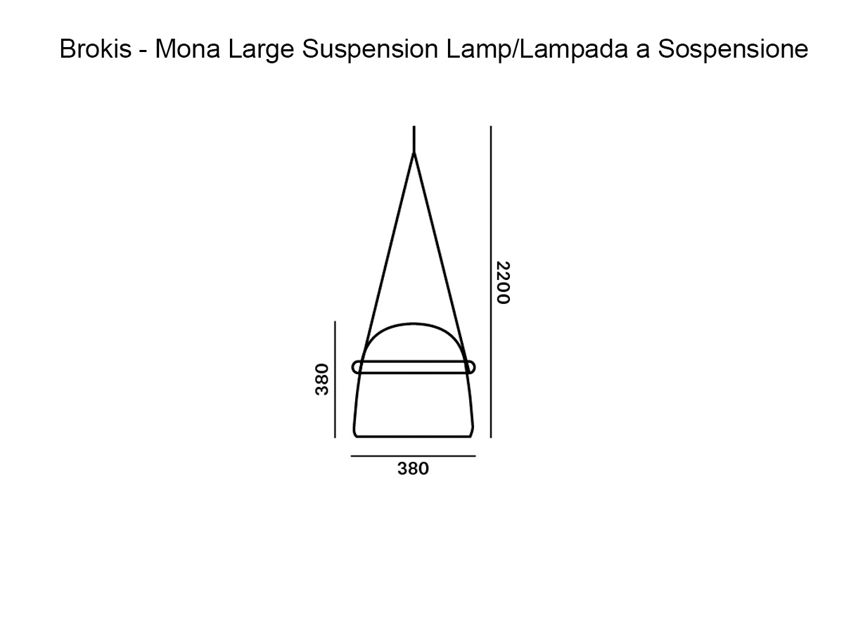 Brokis Mona Large Suspension Lamp Smoke Grey Glass Natural Leather Straps