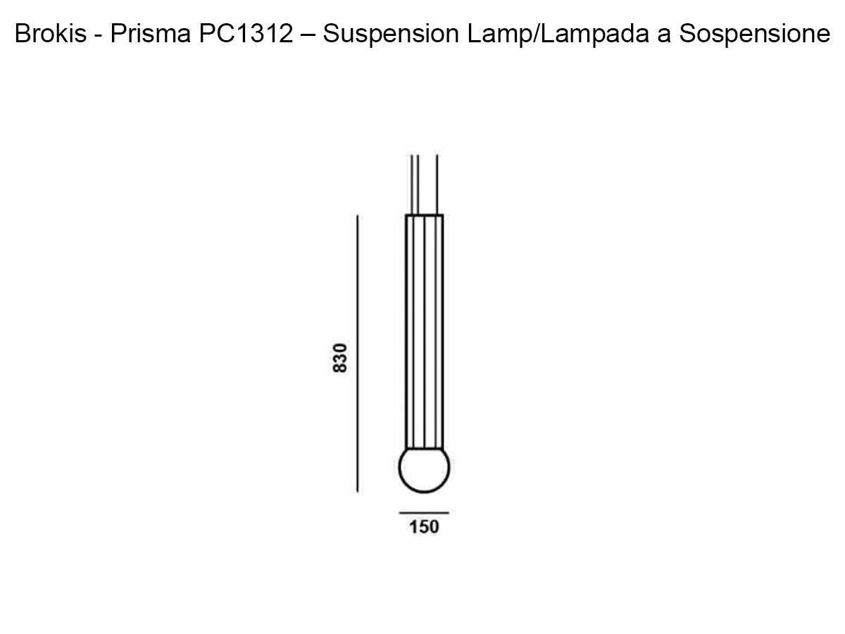Brokis Prisma Pc1312 Single Small 700 Suspension Lamp