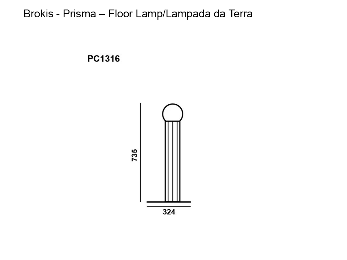Brokis Prisma Pc1316 Small 600 Floor Lamp