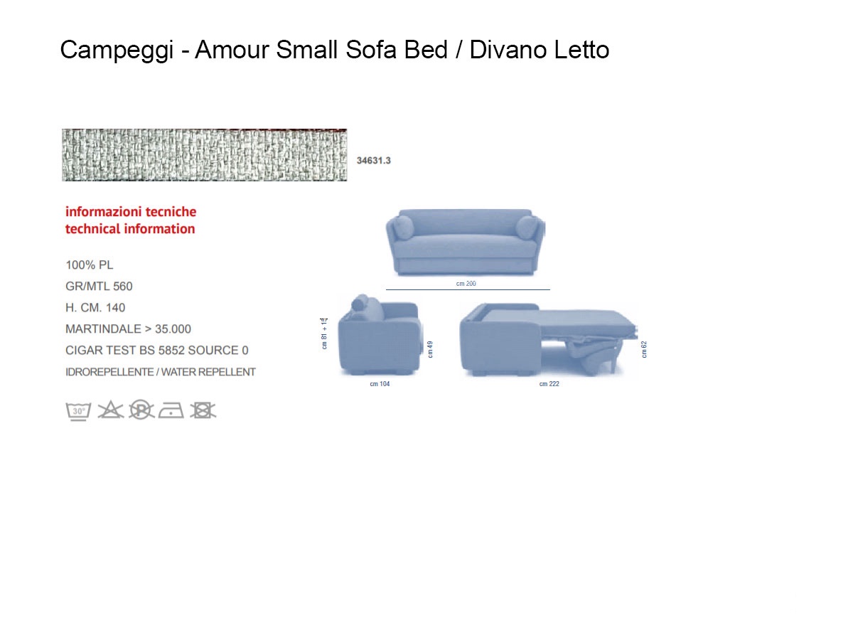 Campeggi Amour 3 Seater Sofa Bed Small 34631 3
