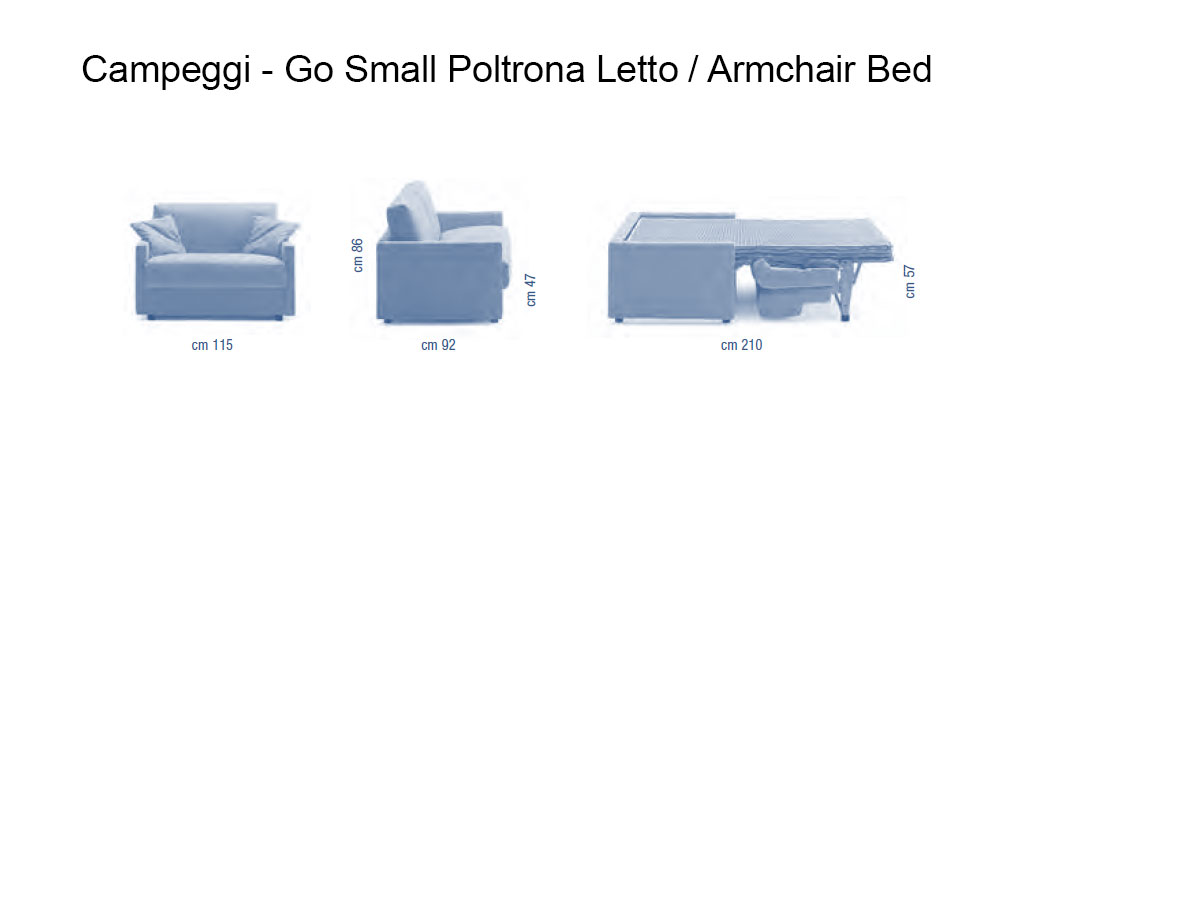 Campeggi Go Small Armchair Bed L 115 Cm