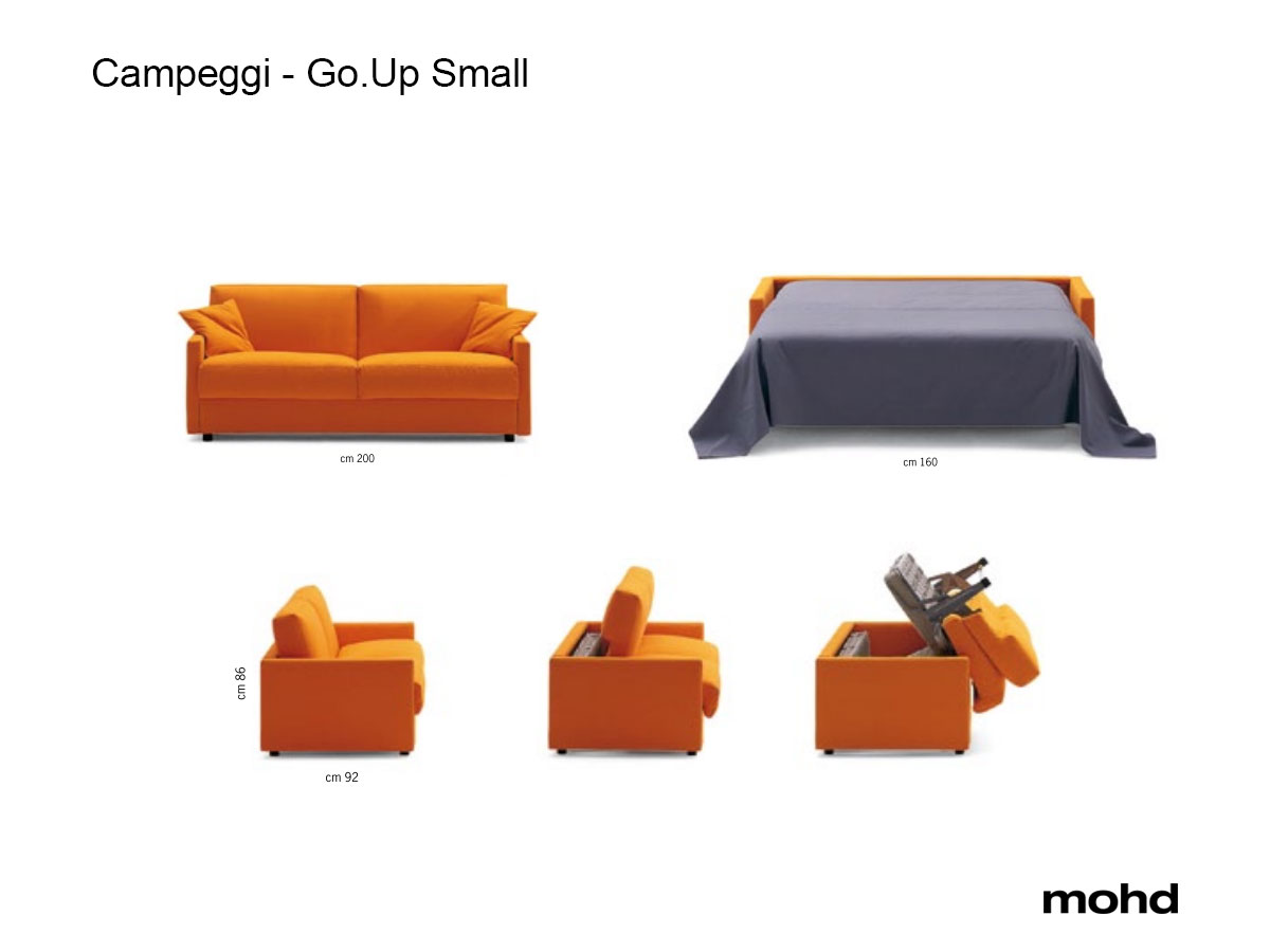 Campeggi Goup Small Large Double Sofa Bed With Narrow Armrests 165311