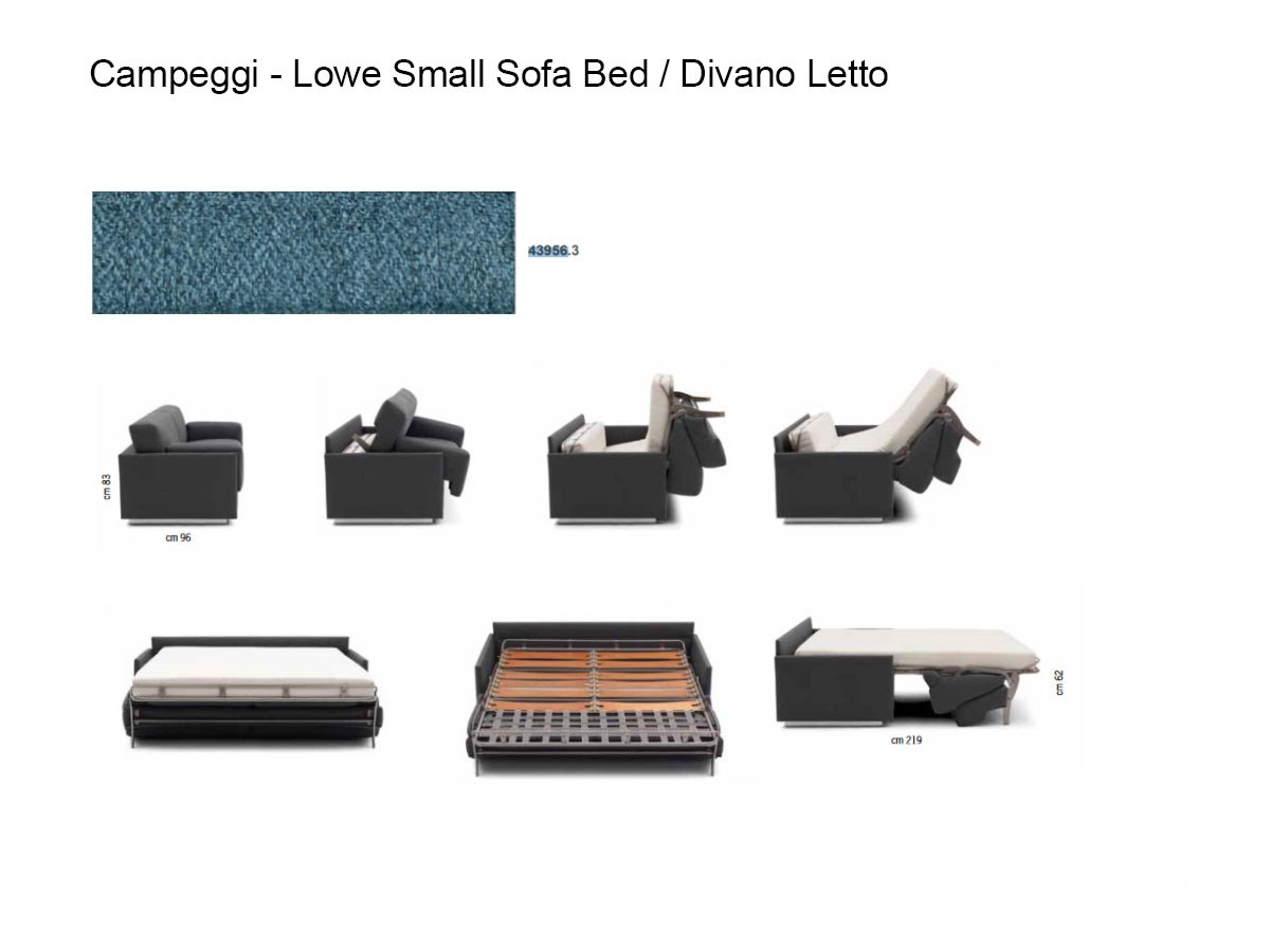 Campeggi Lowe Small Three Seater Sofa Bed Fabric 43956 3