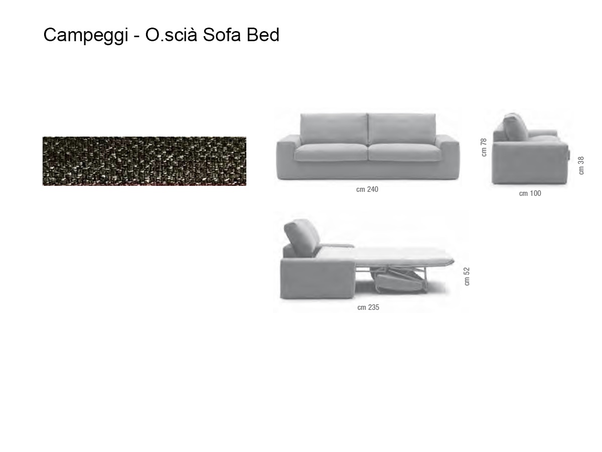 Campeggi Oscia Sofa Bed L 240 Brown 346223 Fabric