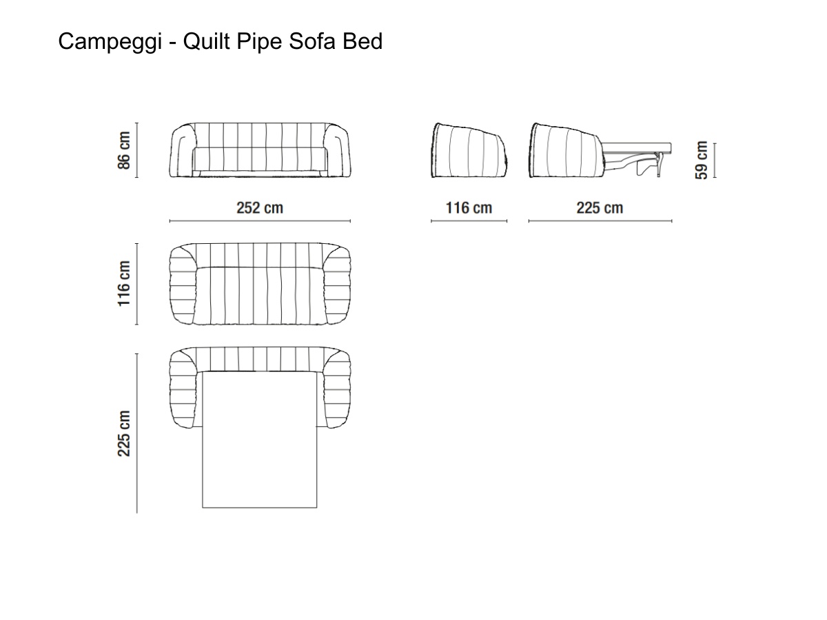 Campeggi Quilt Pipe Sofa Bed