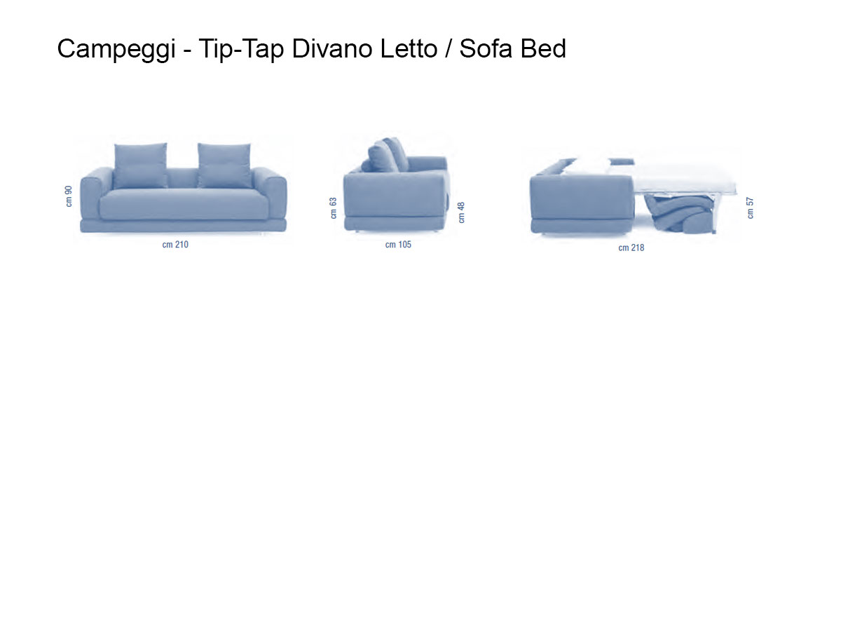 Campeggi Tip Tap Sofa Bed L 210 Cm