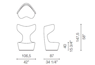 Cappellini Drum Armchair H 1475 Cm