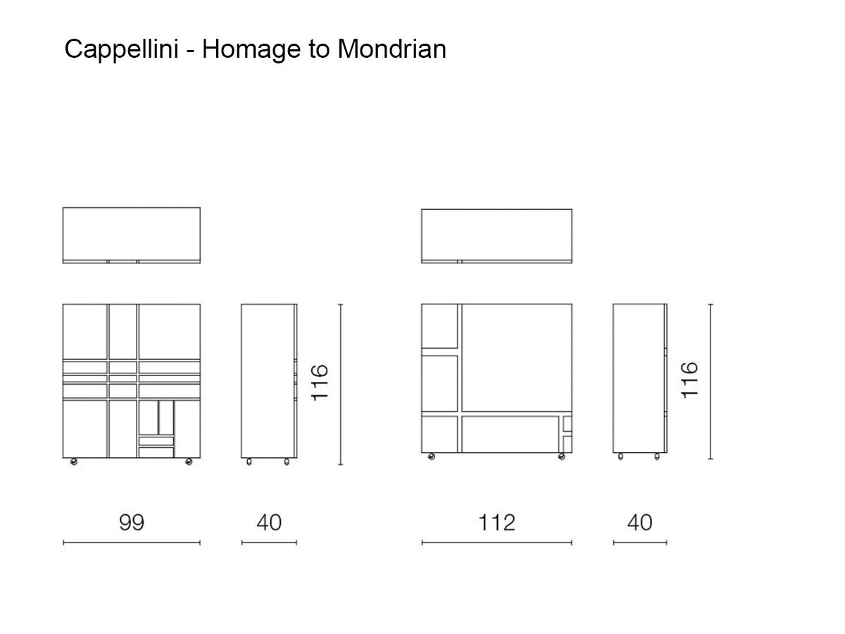 Cappellini Homage To Mondrian Sideboard