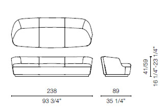 Cappellini Orla Three Seater Sofa