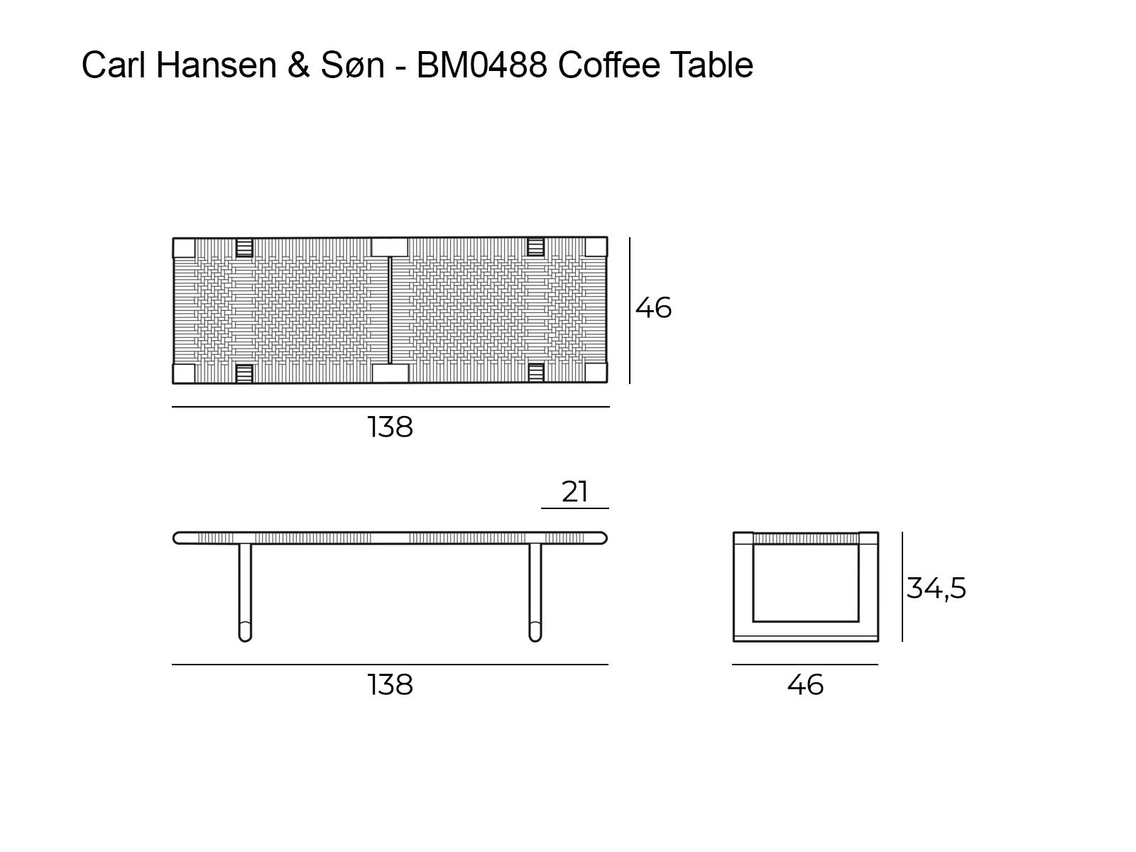 Carl Hansen Son Bm0488l Coffee Table