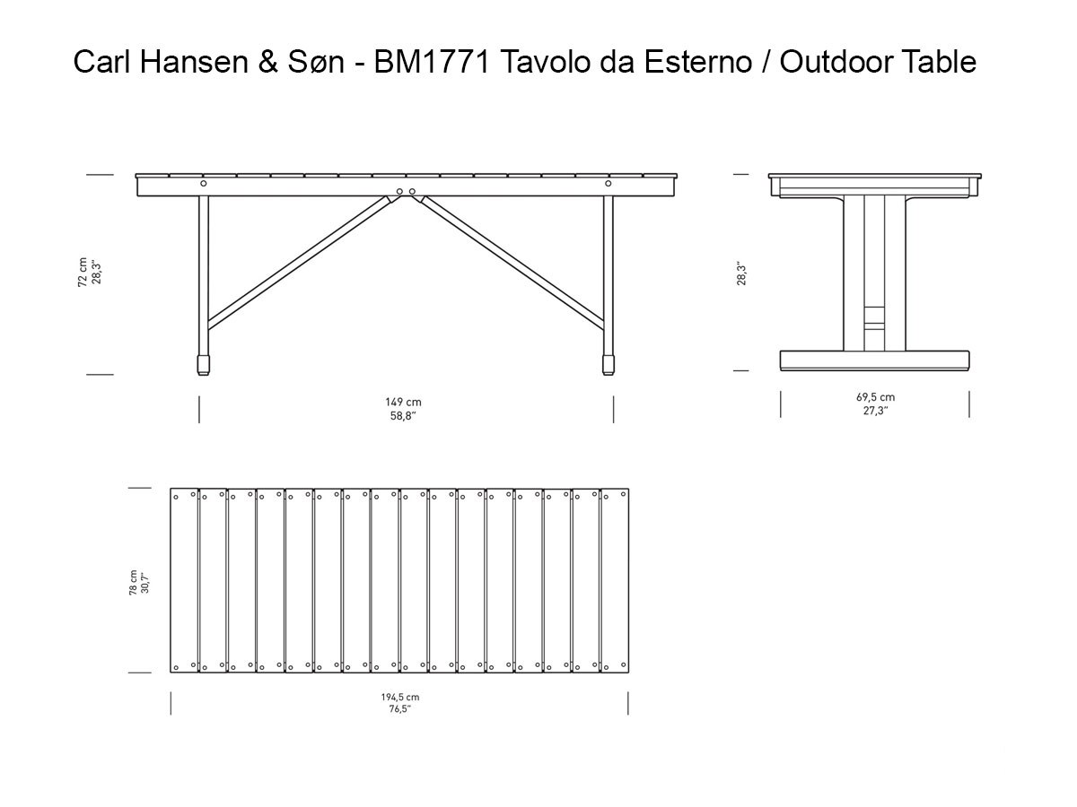 Carl Hansen Son Bm1771 Foldable Outdoor Table