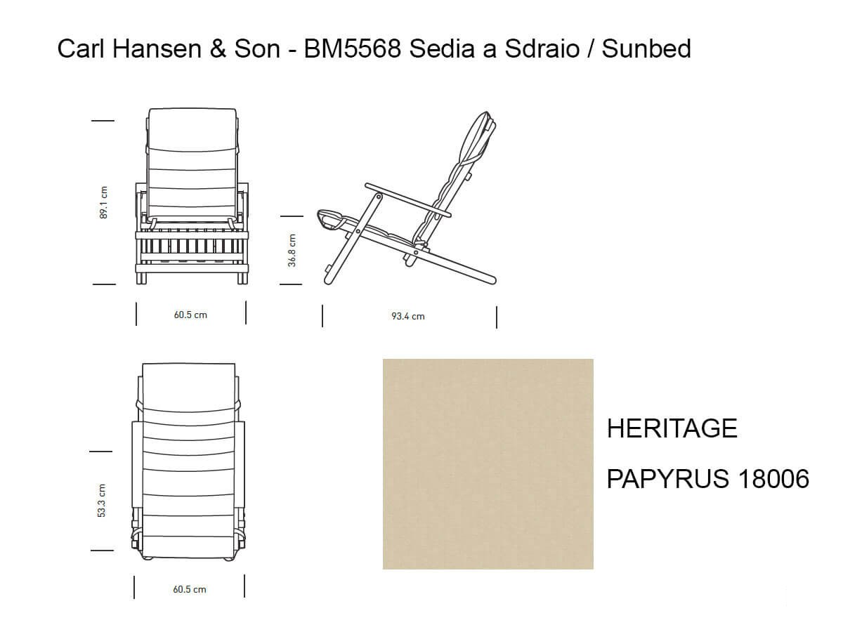 Carl Hansen Son Bm5568 Sunbed Deck Chair Series