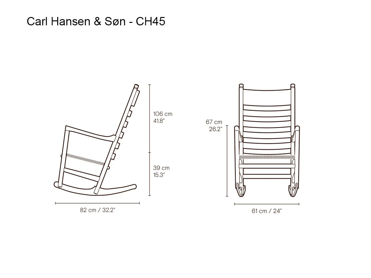 Carl Hansen Son Ch45 Rocking Chair