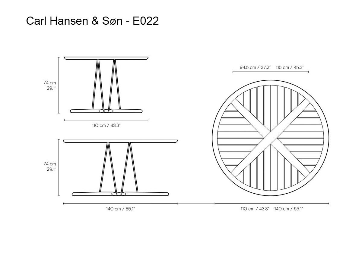 Carl Hansen Son E022 Embrace Table Outdoor