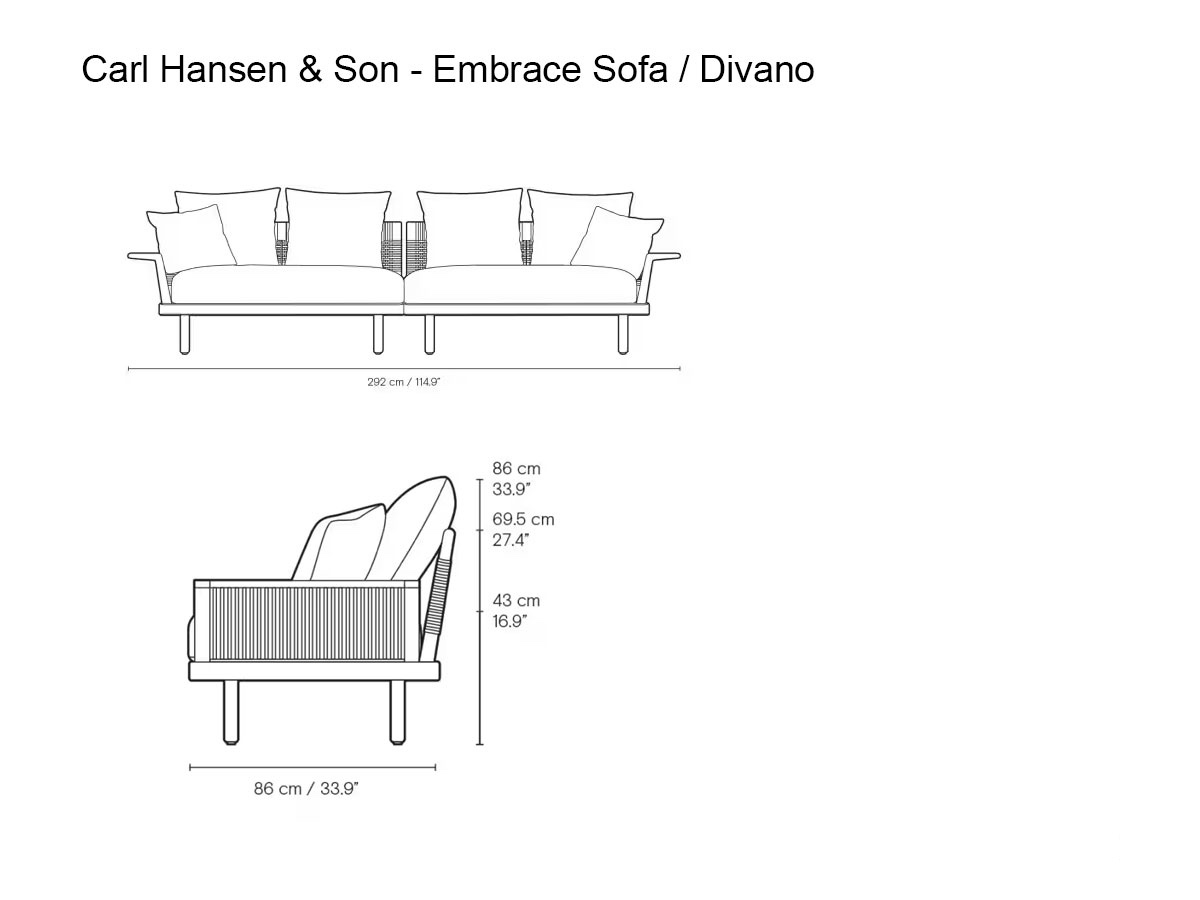 Carl Hansen Son Embrace 4 Seater Sofa Outdoor