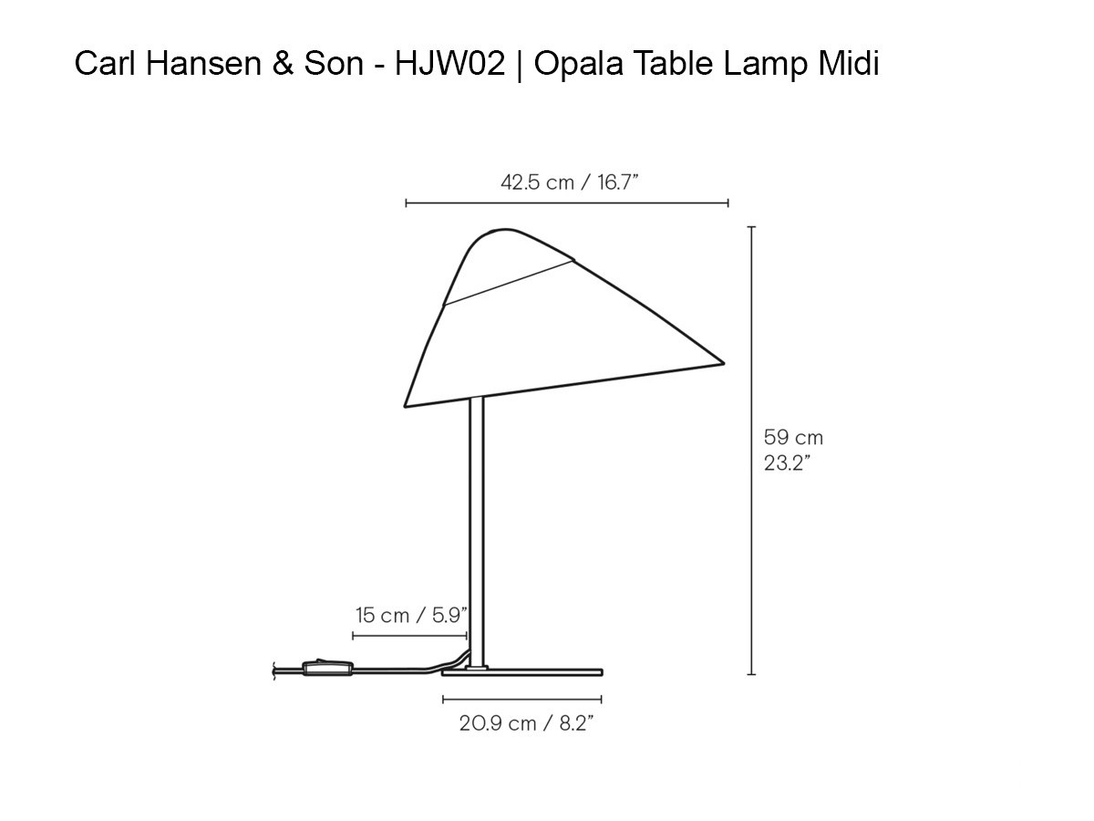 Carl Hansen Son Hjw02 Opala Midi Table Lamp