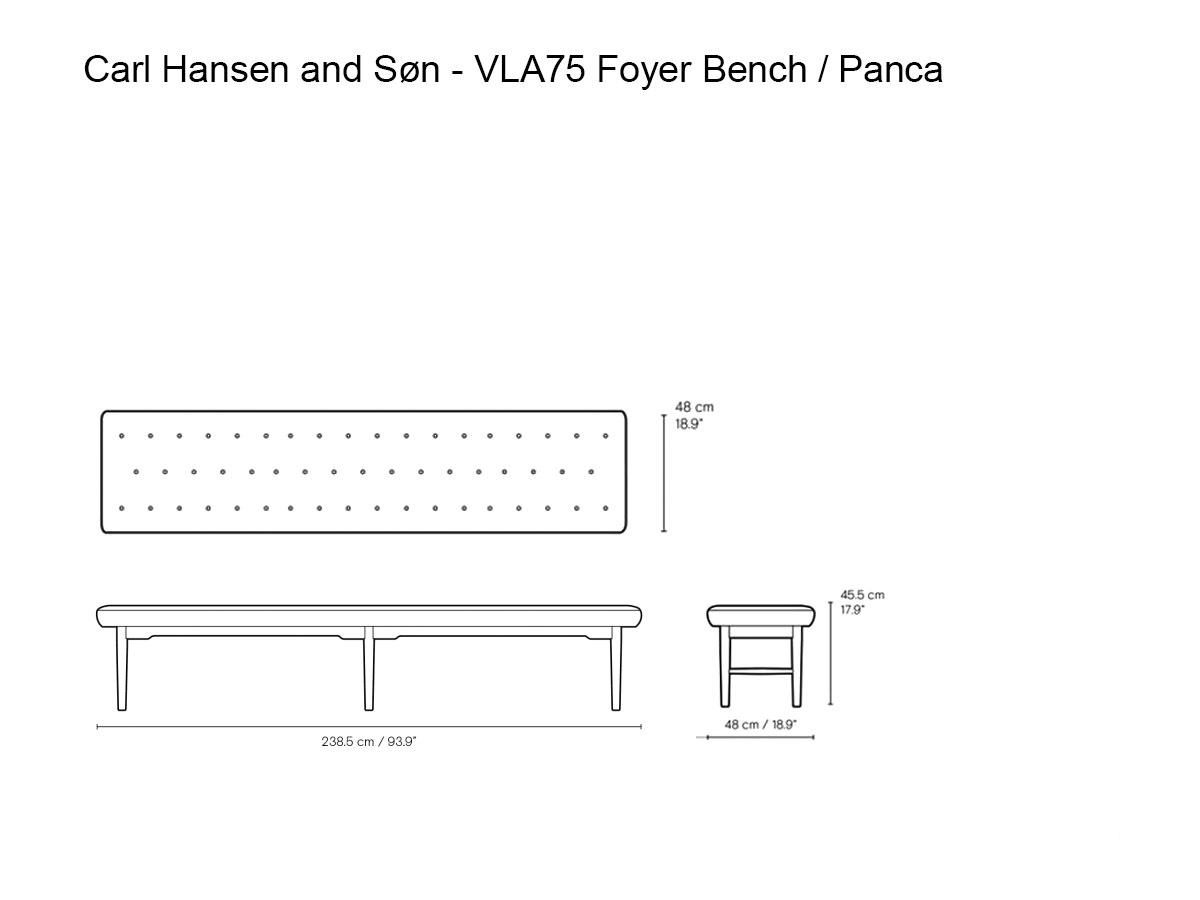 Carl Hansen Son Vla75l Foyer Bench Oil Oak
