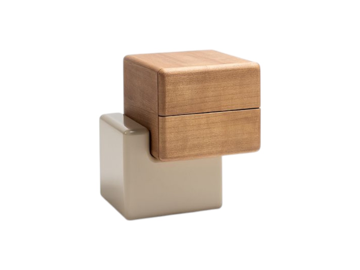Carpanese Home Brick N Bedside Table Lacquered Base Wooden Drawers