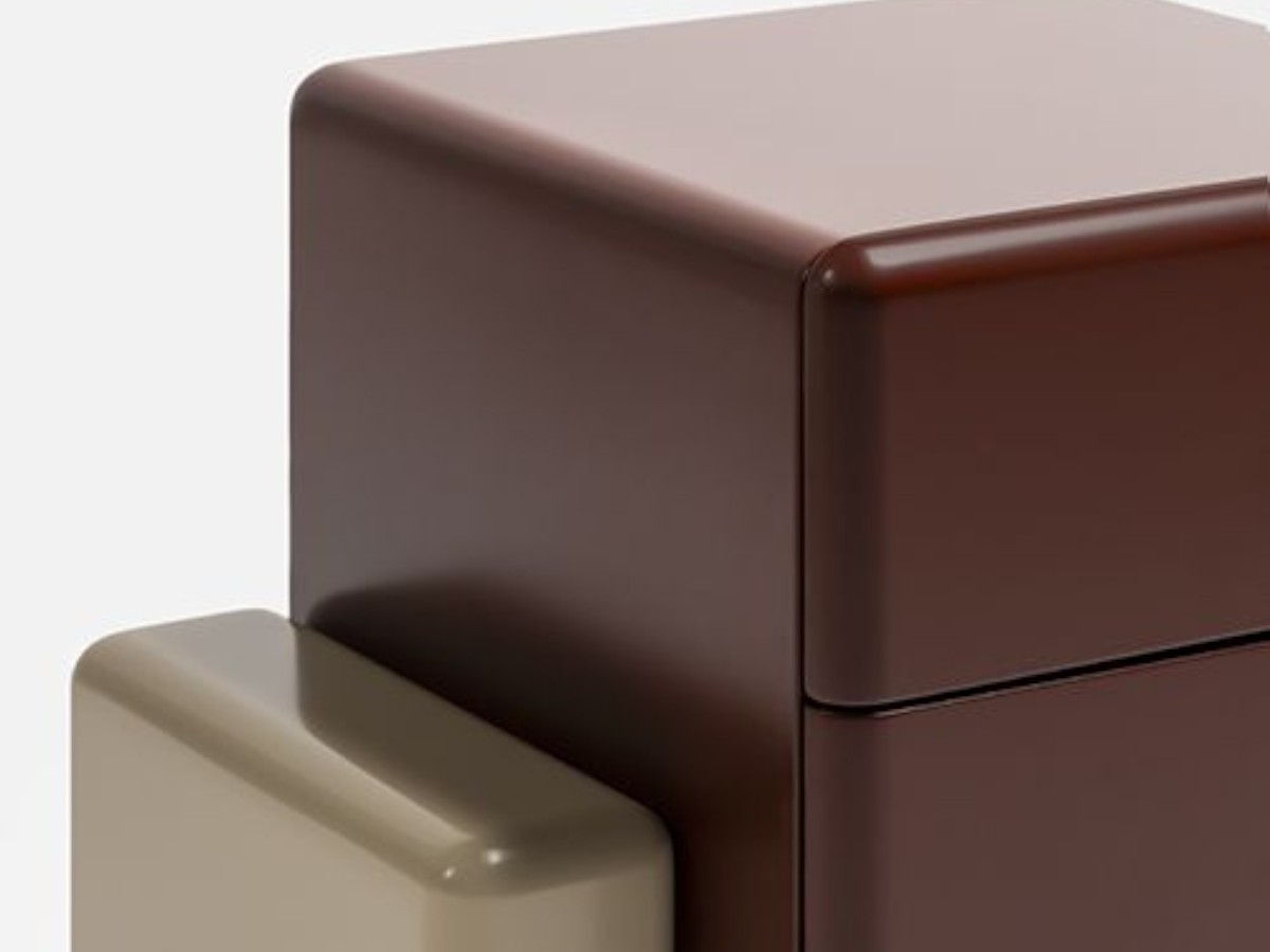 Carpanese Home Brick N Bedside Table Lacquered Base And Drawers