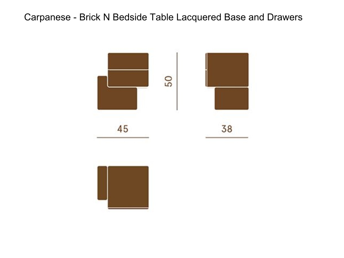 Carpanese Home Brick N Bedside Table Lacquered Base And Drawers