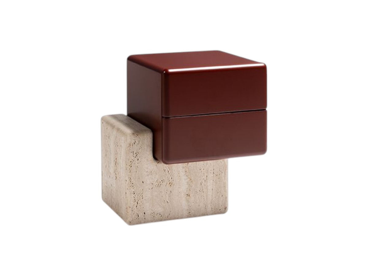 Carpanese Home Brick N Bedside Table Marble Base Lacquered Drawers