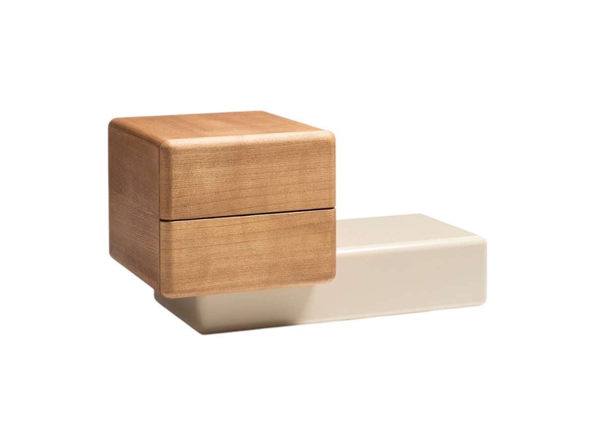 Carpanese Home Brick Nl Bedside Table Lacquered Base Wooden Drawers