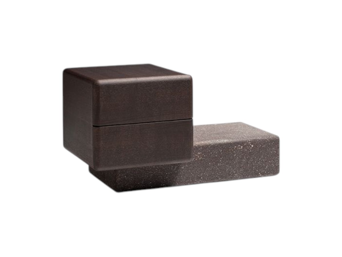 Carpanese Home Brick Nl Bedside Table Marble Base Wooden Drawers