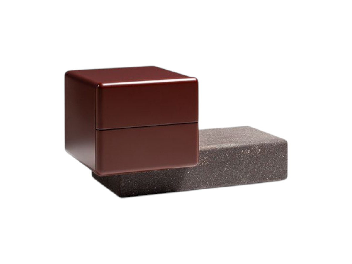 Carpanese Home Brick Nl Bedside Table Marble Base Lacquered Drawers