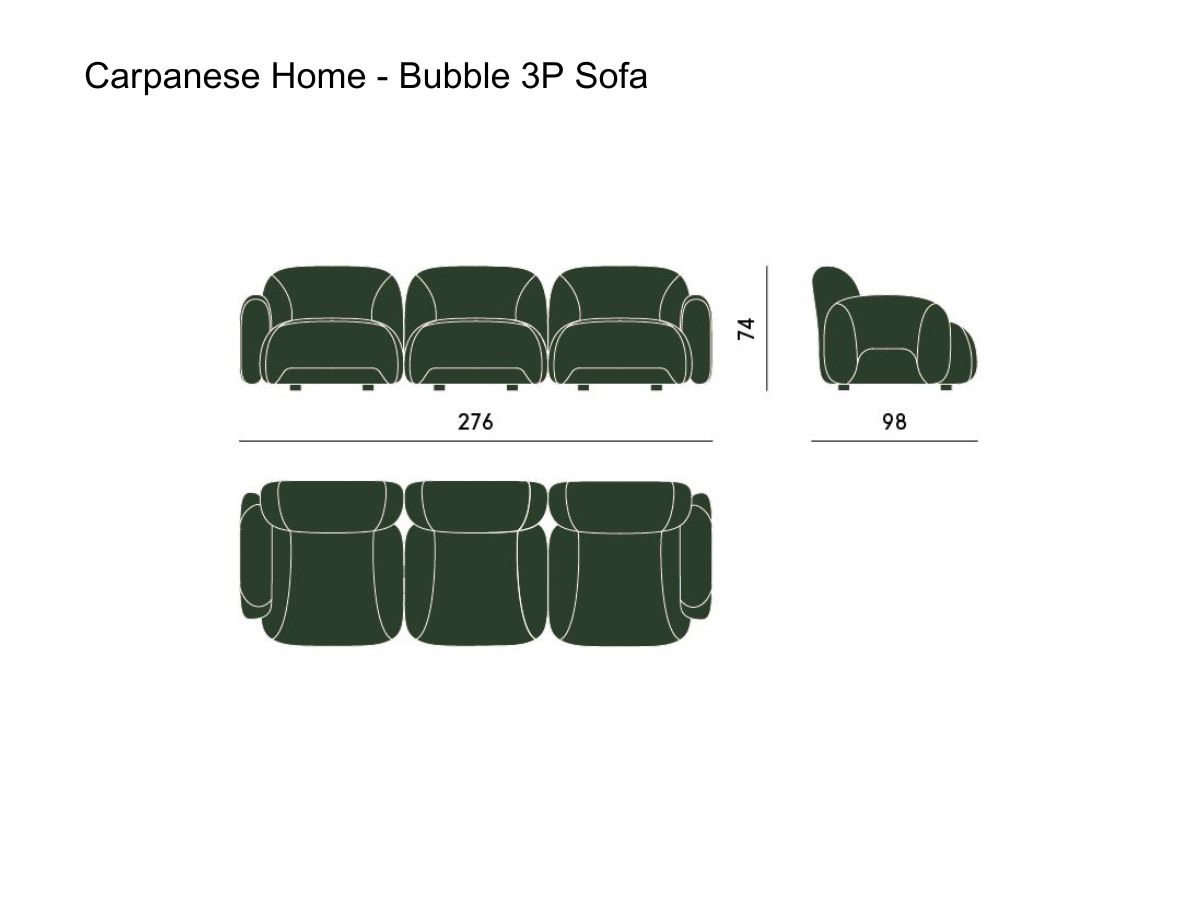 Carpanese Home Bubble 3p Sofa