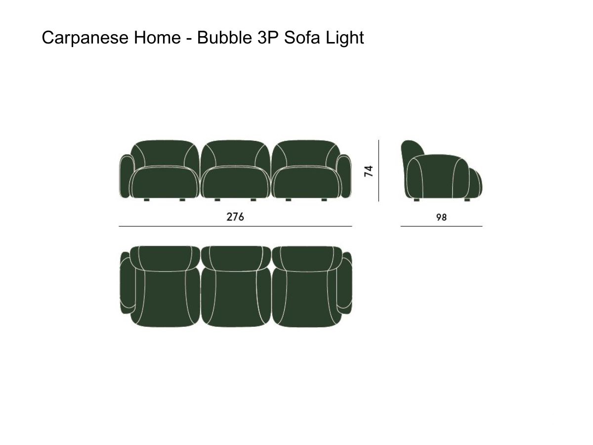 Carpanese Home Bubble 3p Light Sofa