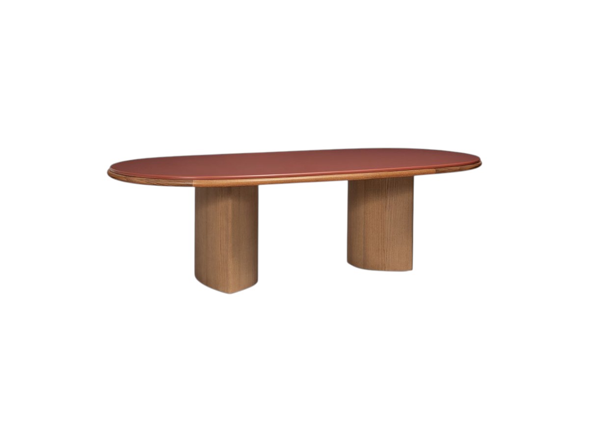Carpanese Home Double Dining Table Lacquered Top Wooden Legs