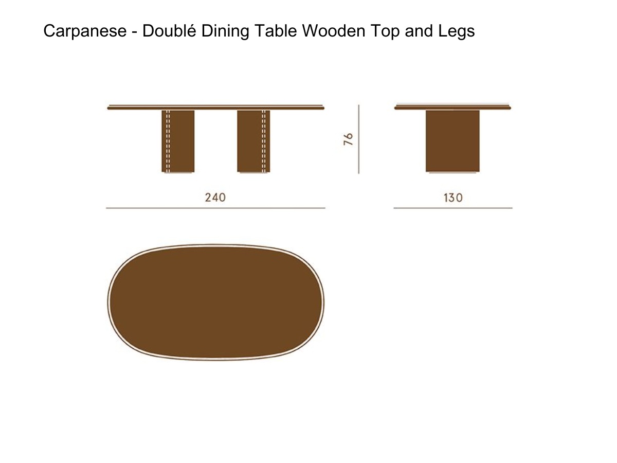 Carpanese Home Double Dining Table Wooden Top And Legs