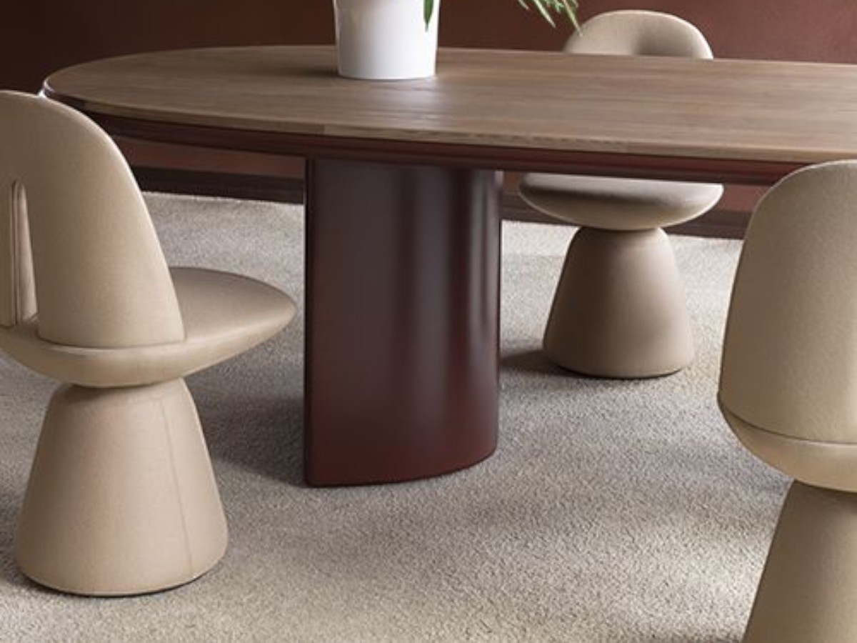 Carpanese Home Double Dining Table Wooden Top Lacquered Legs