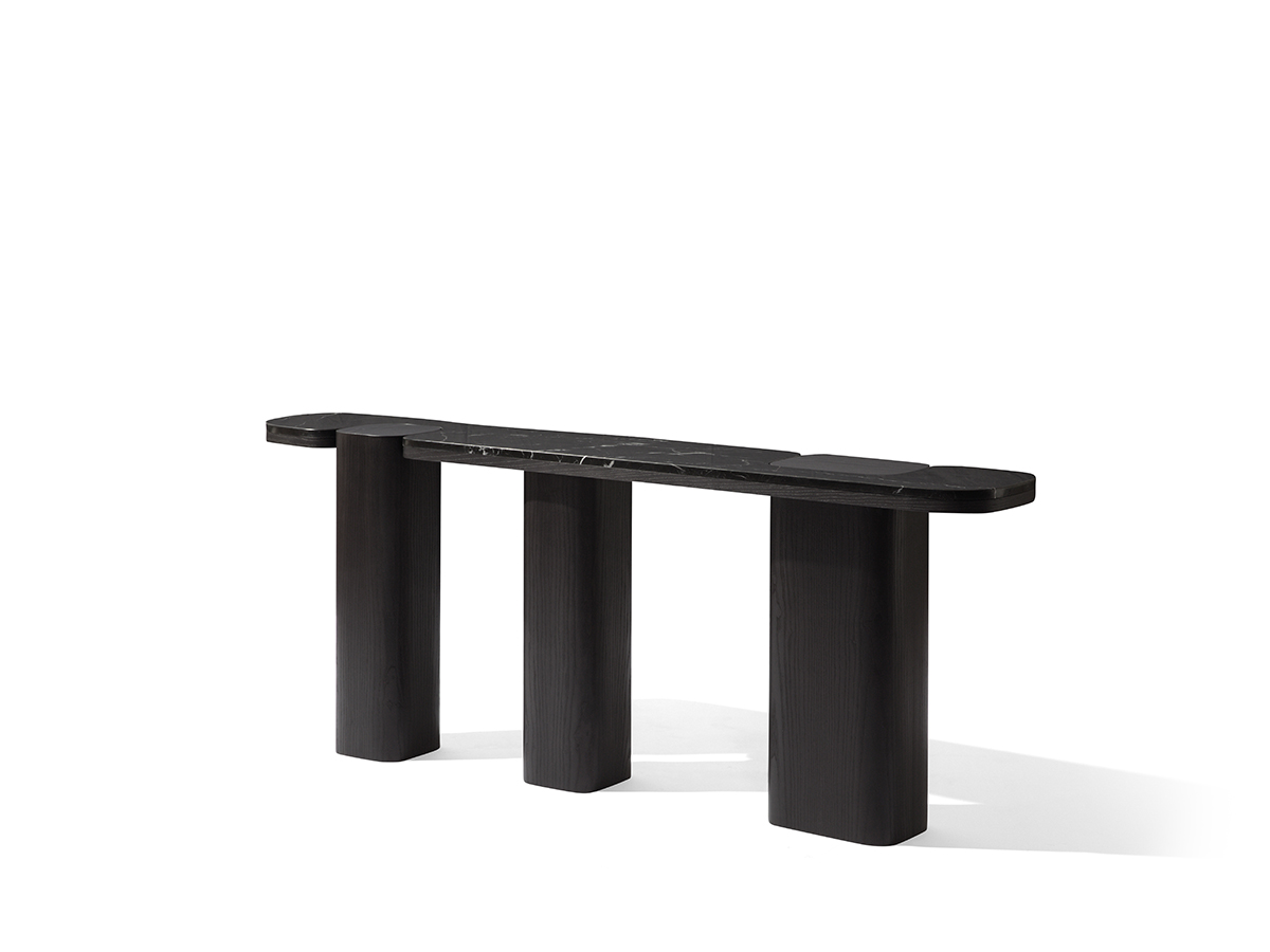 Carpanese Home Erice C Console 33 Carbon Black Marquinia Marble
