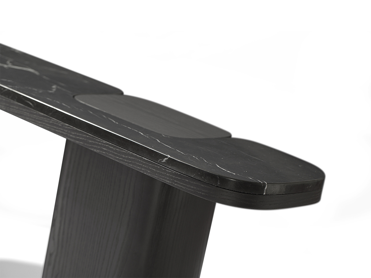 Carpanese Home Erice C Console 33 Carbon Black Marquinia Marble