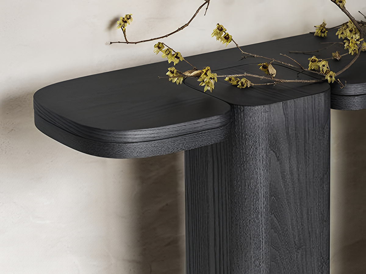 Carpanese Home Erice C Console Wood Top