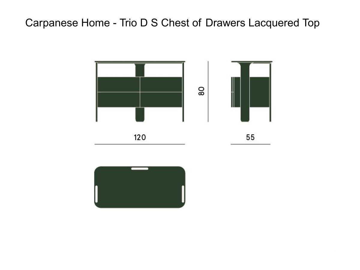 Carpanese Home Trio D S Chest Of Drawers Lacquered Top