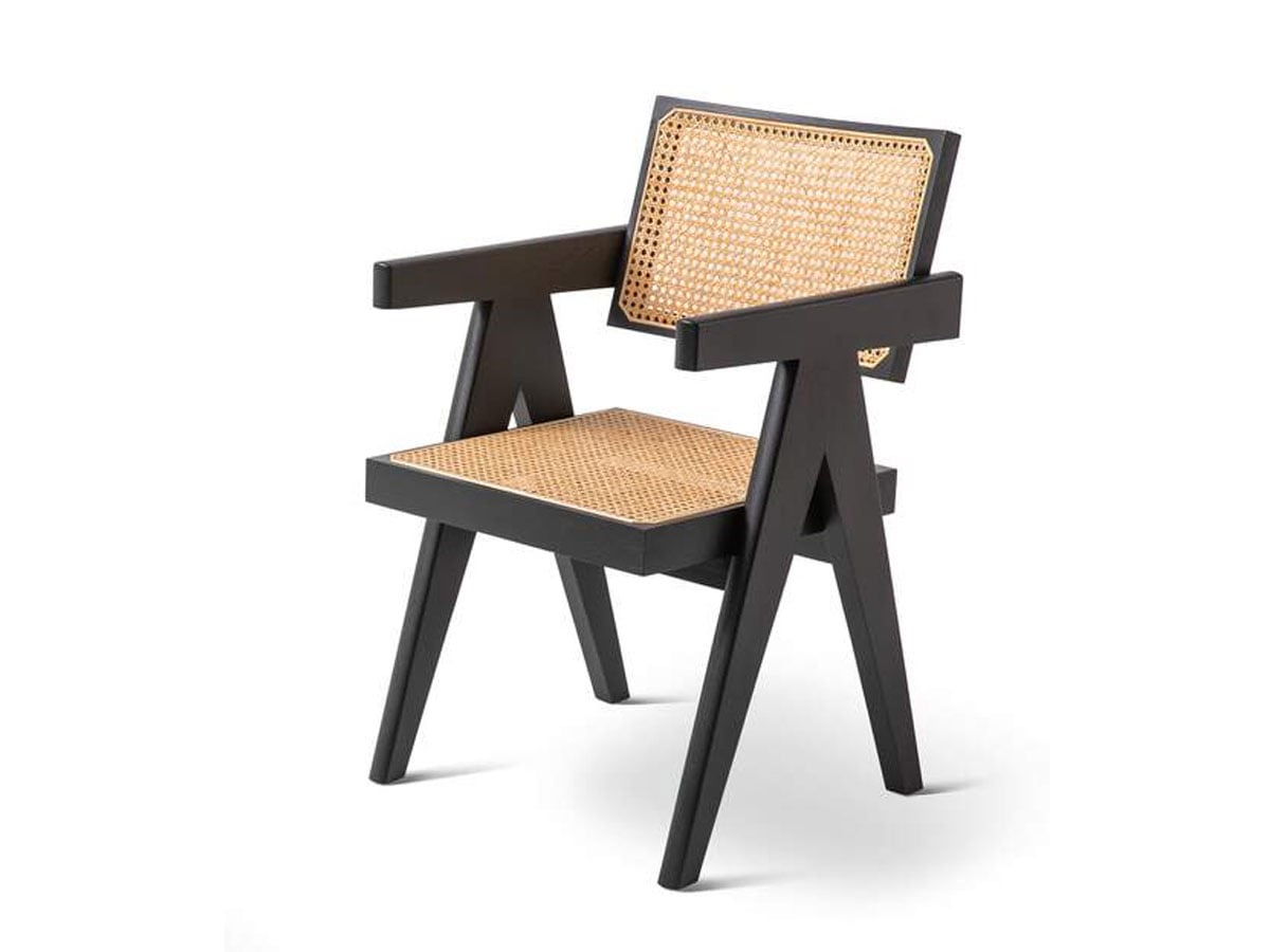 Cassina 051 Capitol Complex Office Chair Black Stained Oak