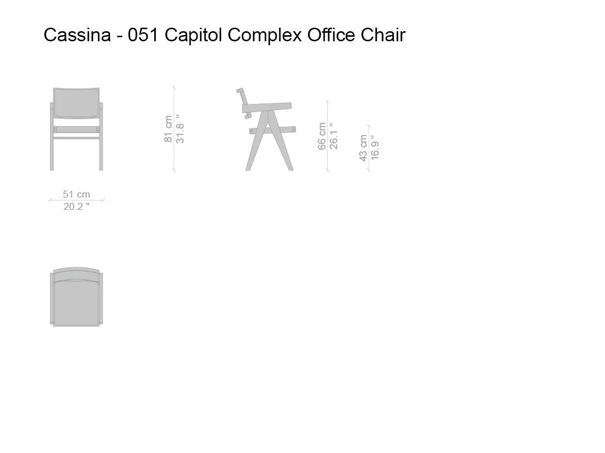 Cassina 051 Capitol Complex Office Chair Black Stained Oak