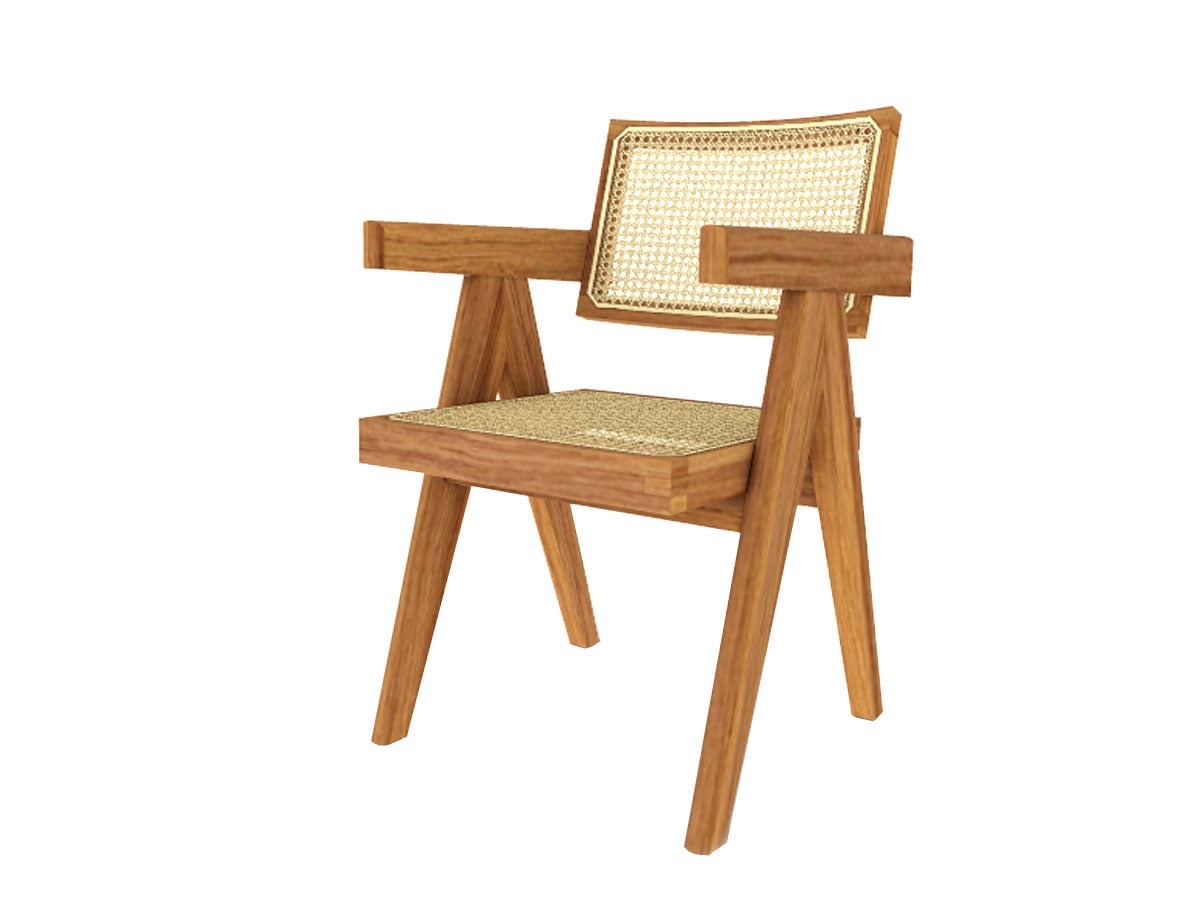 Cassina 051 Capitol Complex Office Chair Natural Teak