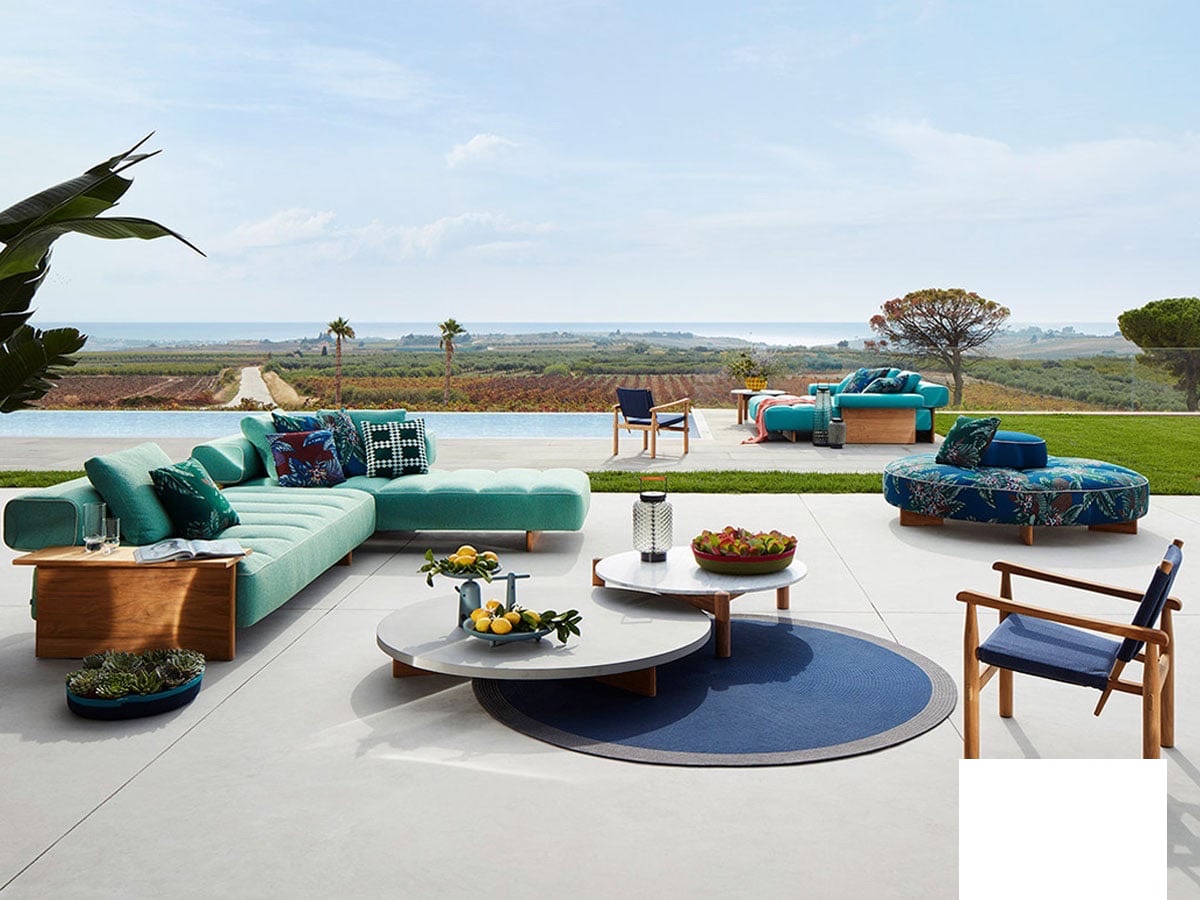 Cassina 061 Circus Carpets Outdoor Blue With Gray Edge