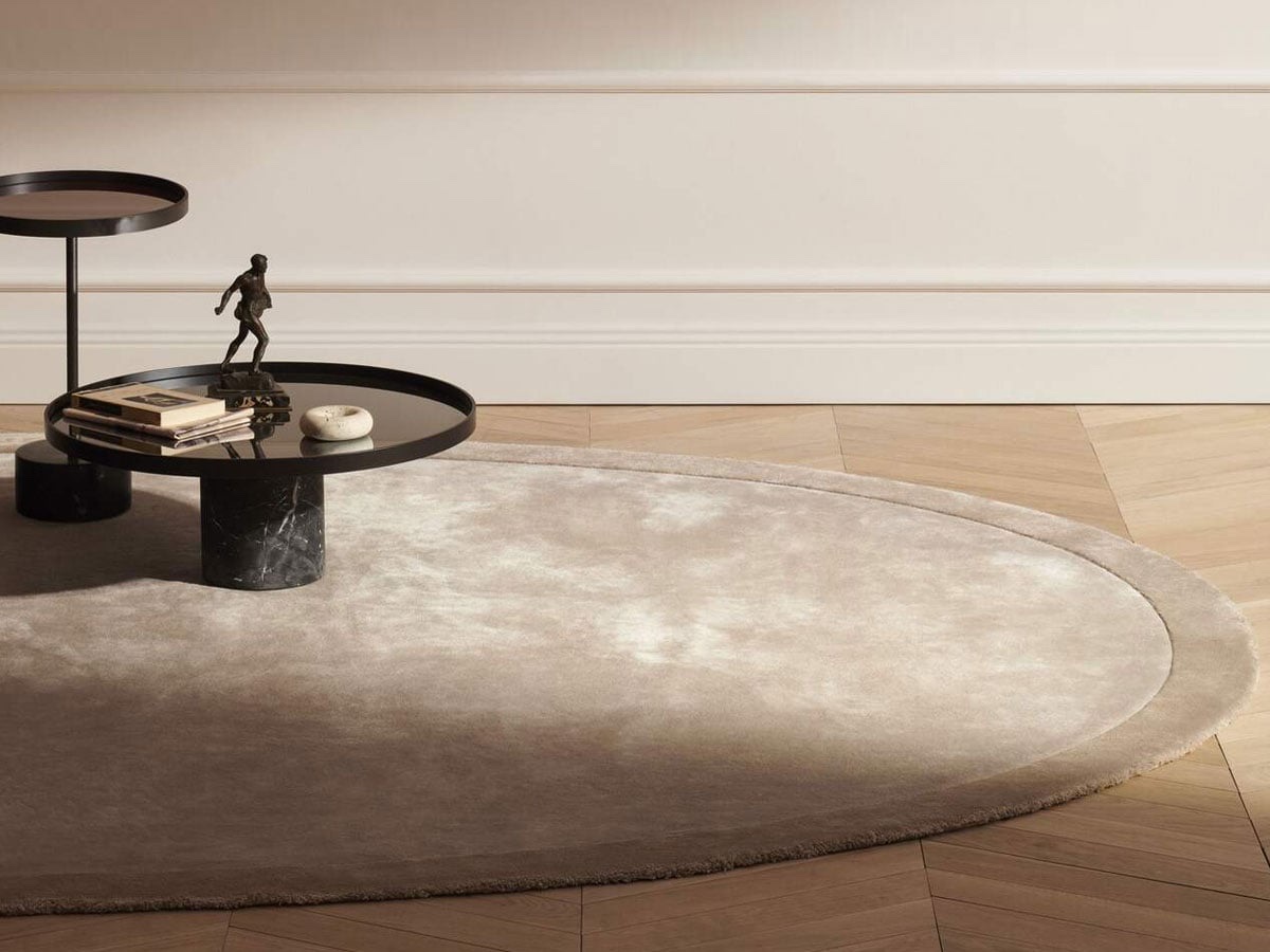 Cassina 084 In Touch Oval Rug Ice Grey Beige