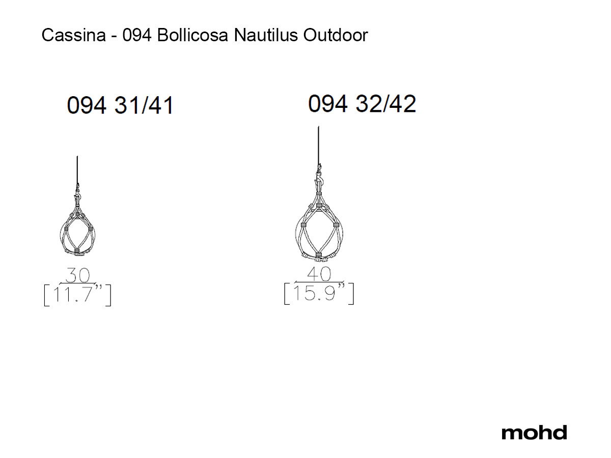 Cassina 094 Bollicosa Nautilus Suspension Lamp Outdoor