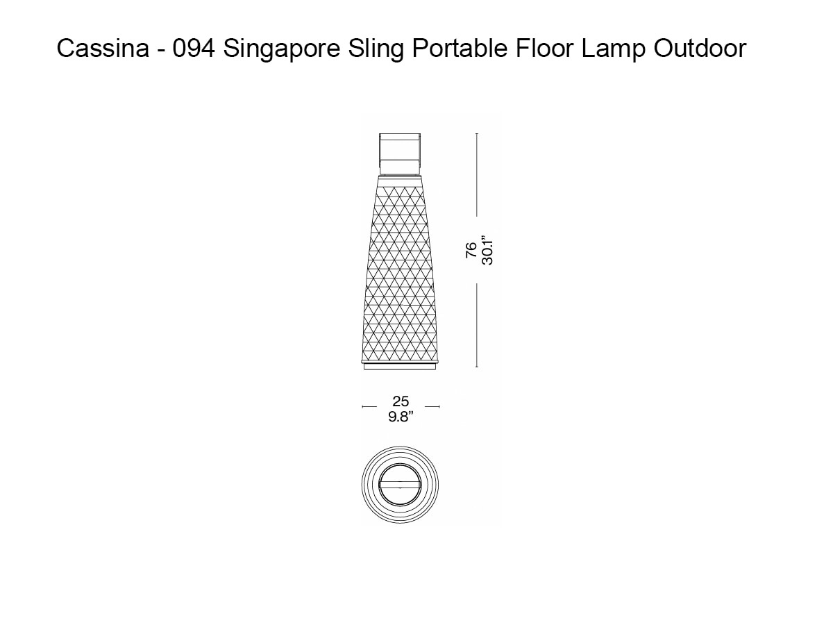 Cassina 094 Singapore Sling Floor Lamp Outdoor Smoked