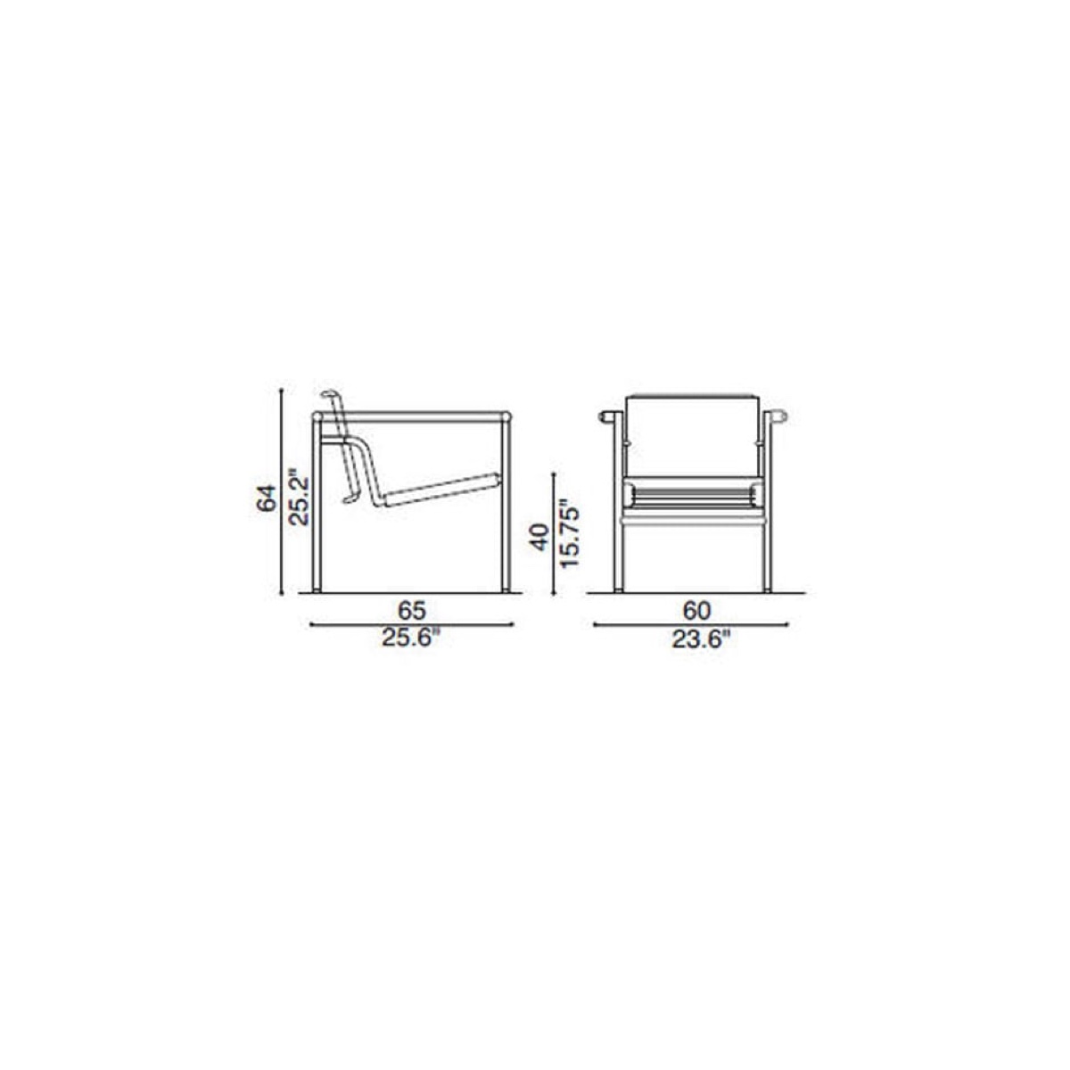 Cassina 1 Fauteuil Dossier Basculant Armchair Chrome Black Leather