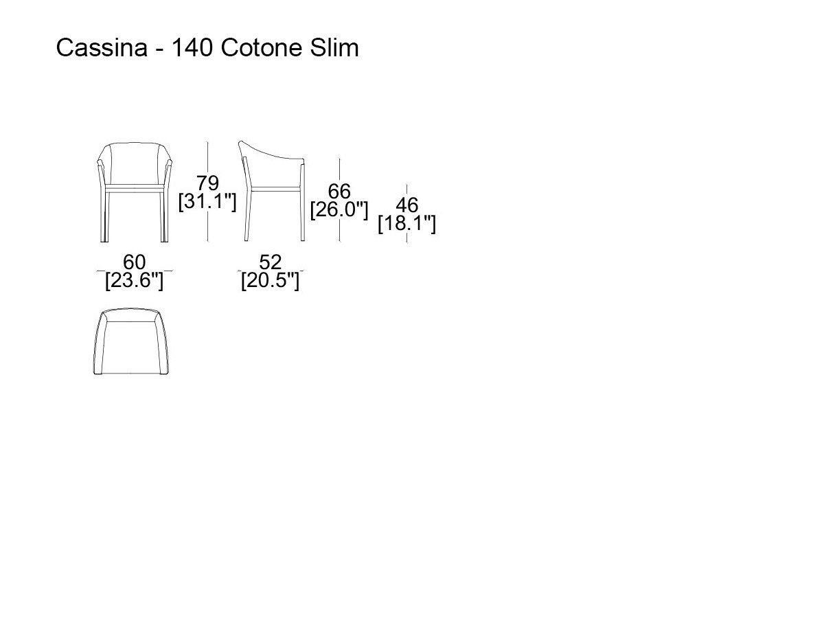 Cassina 140 Cotone Slim Chair