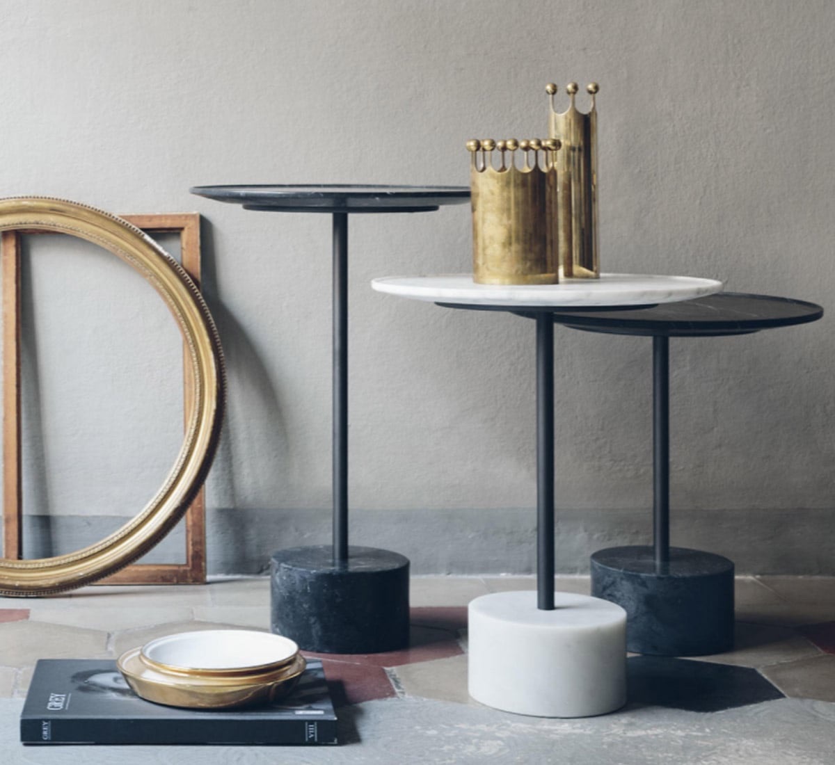 Cassina 194 9 Coffee Table O 40 H44 Anthraciteblack Marquina